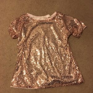 Rose gold sequin shirt